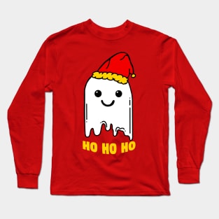 Cute Boo Ghost Ho Ho Ho Long Sleeve T-Shirt